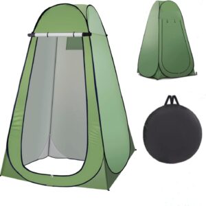 Portable pop‑up changing and bathroom tent (190×120×120 cm) — ideal for outdoor showers, camping toilets, beach trips, hiking, travel, and more. Includes carry bag for easy transport.