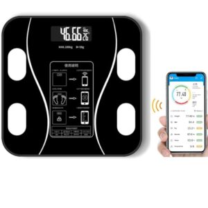 Black-A Smart Body Fat Scale Wireless LED Digital Bathroom Weight Scale Body Composition Analyzer