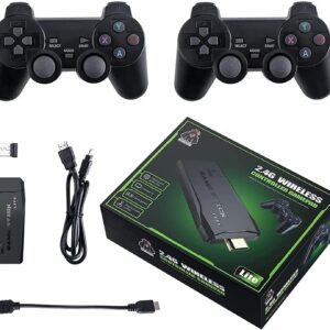 Classic M8 Game Stick 4K Game Console with Two 2.4G Wireless Gamepads Dual Players HDMI Output Built in 3500 Classic Games